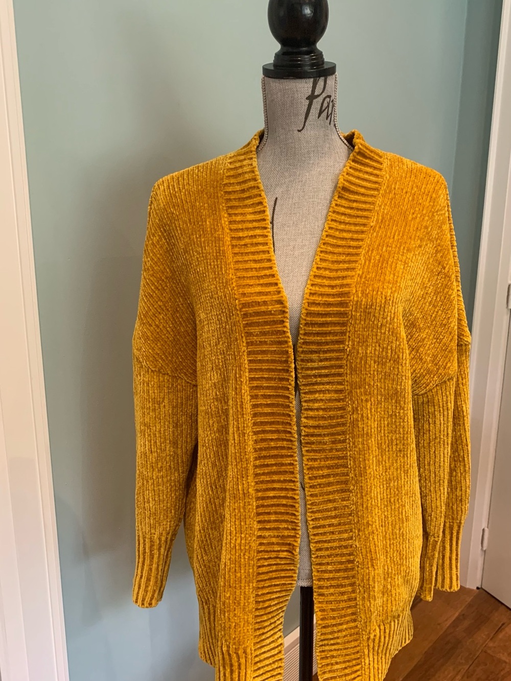 ModCloth Golden Mustard Chenille Open-Front Cardigan